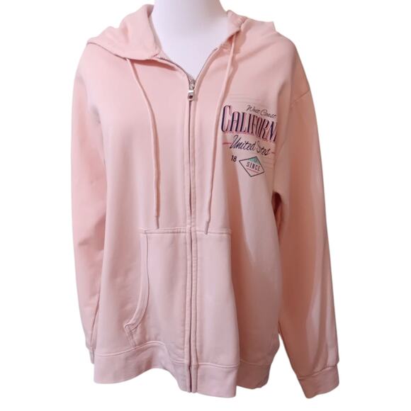 NEW AGENDA BY PERRIN California Hoodie Large Great Condition! Pink‎ Sweatshirt - Picture 1 of 10
